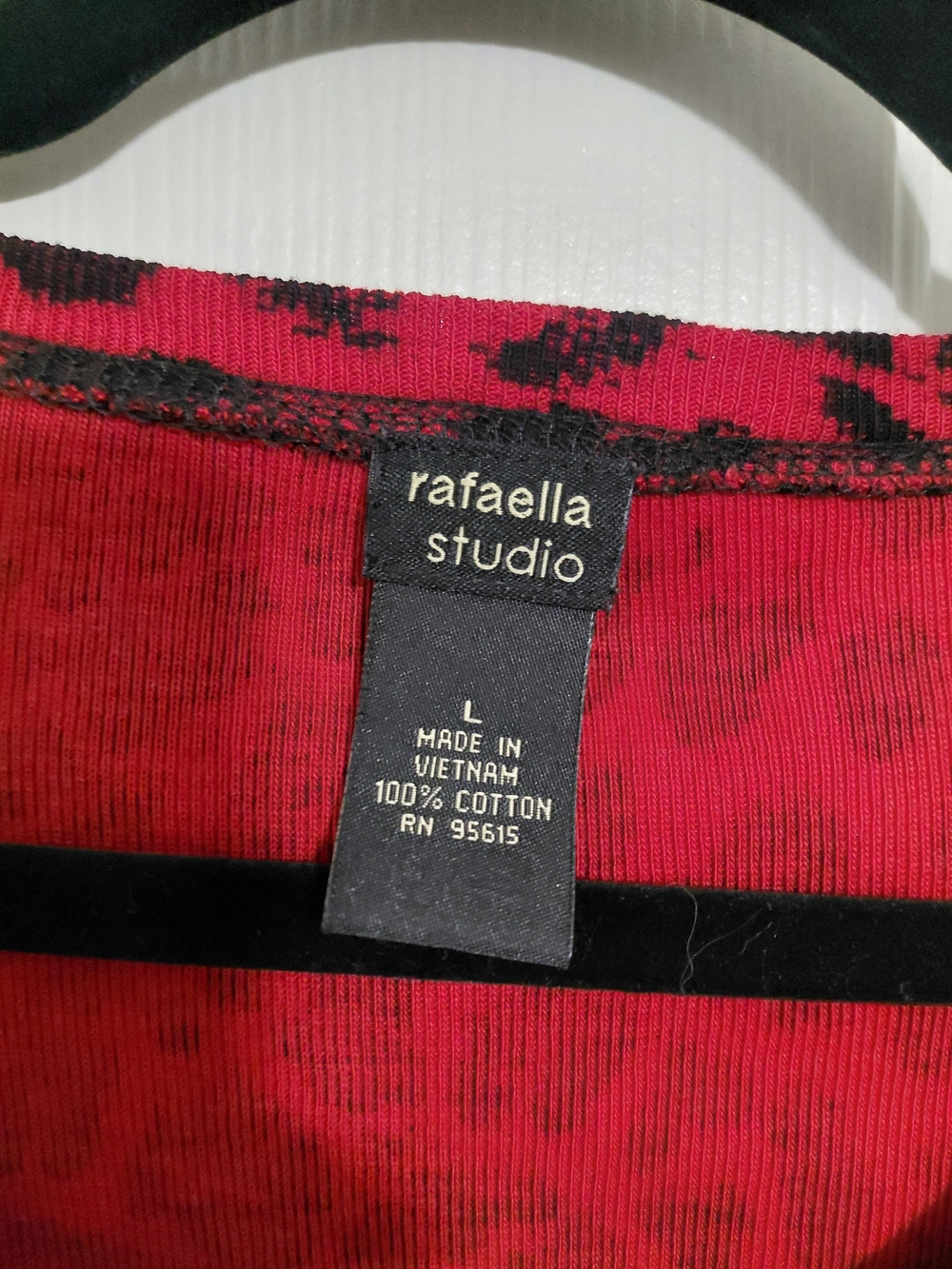 Rafaella Red And BLACK Cotton Cardigan